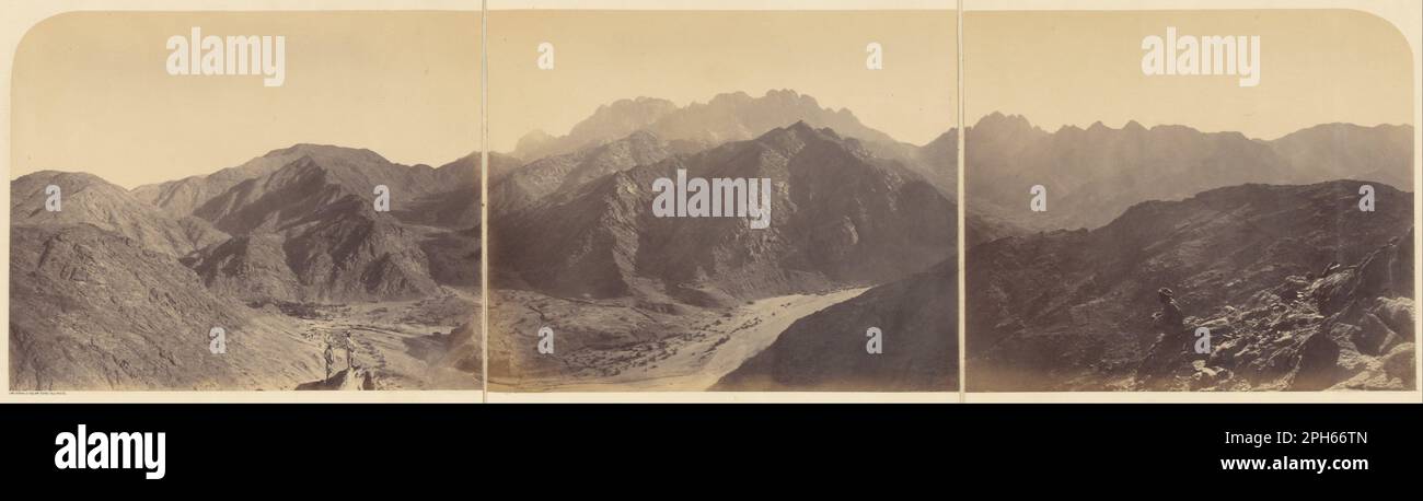 Jebel Serbal de Jebel Tahuneh 1869 par James McDonald Banque D'Images