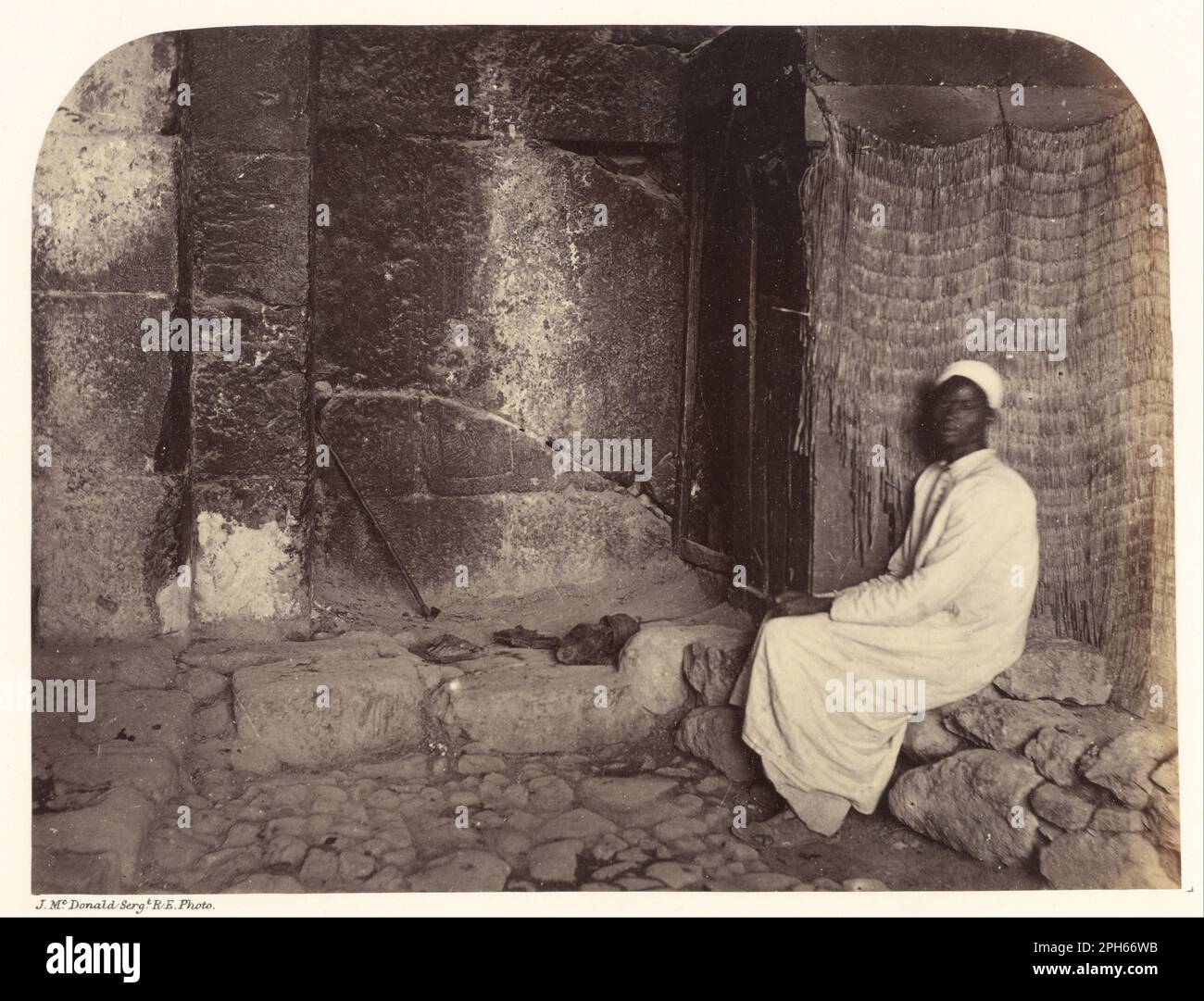 Ancienne porte d'entrée à la porte de Damas 1865 par James McDonald Banque D'Images