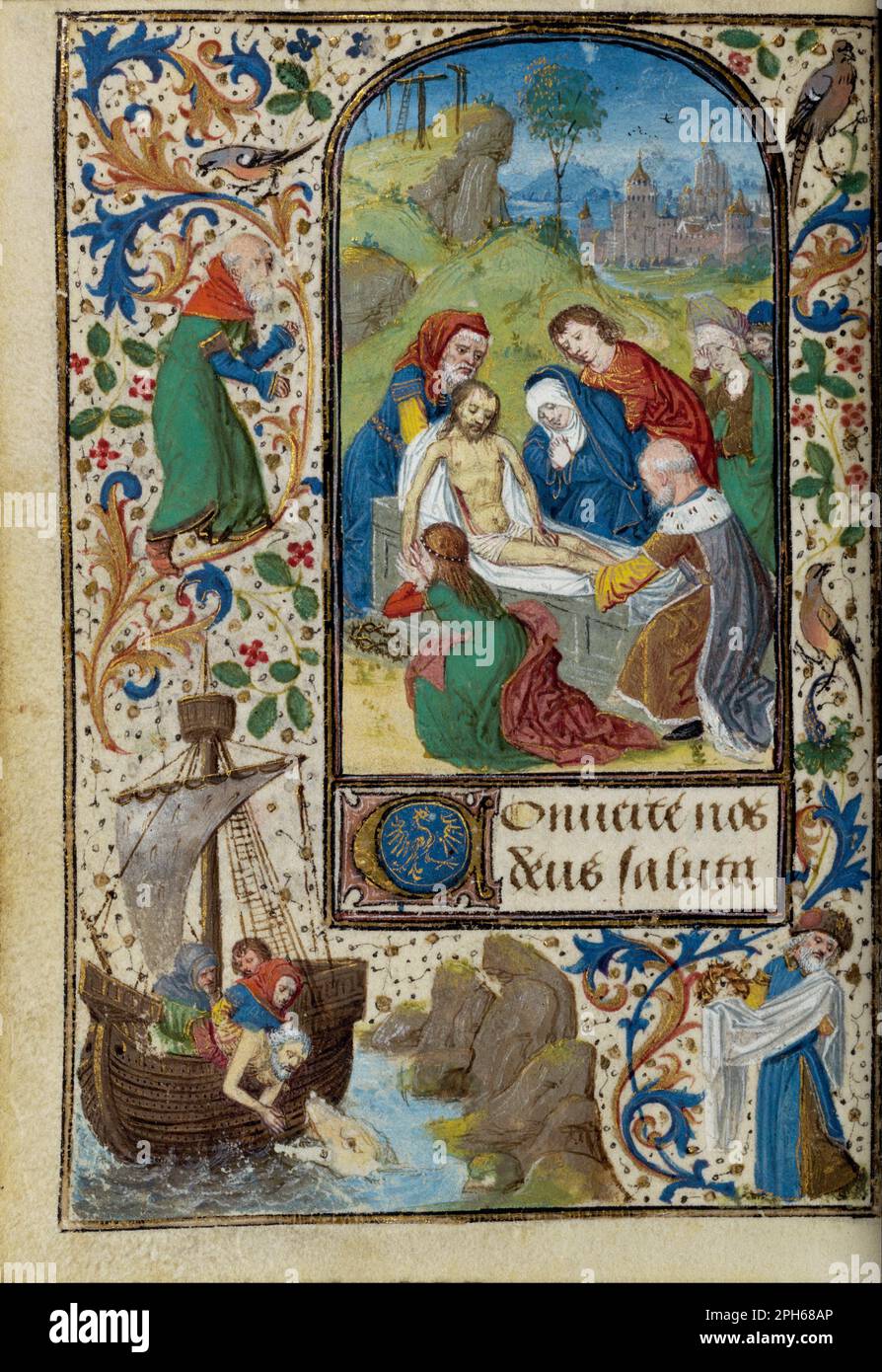 L'Entombment vers 1471 par Lieven van Lathem Banque D'Images