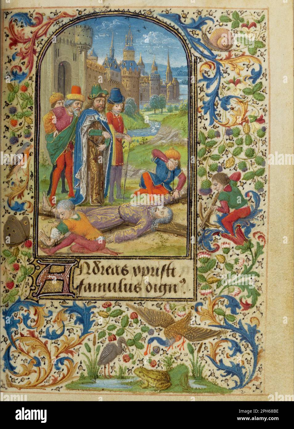 Le martyre de Saint Andrew 1469 par Lieven van Lathem Banque D'Images