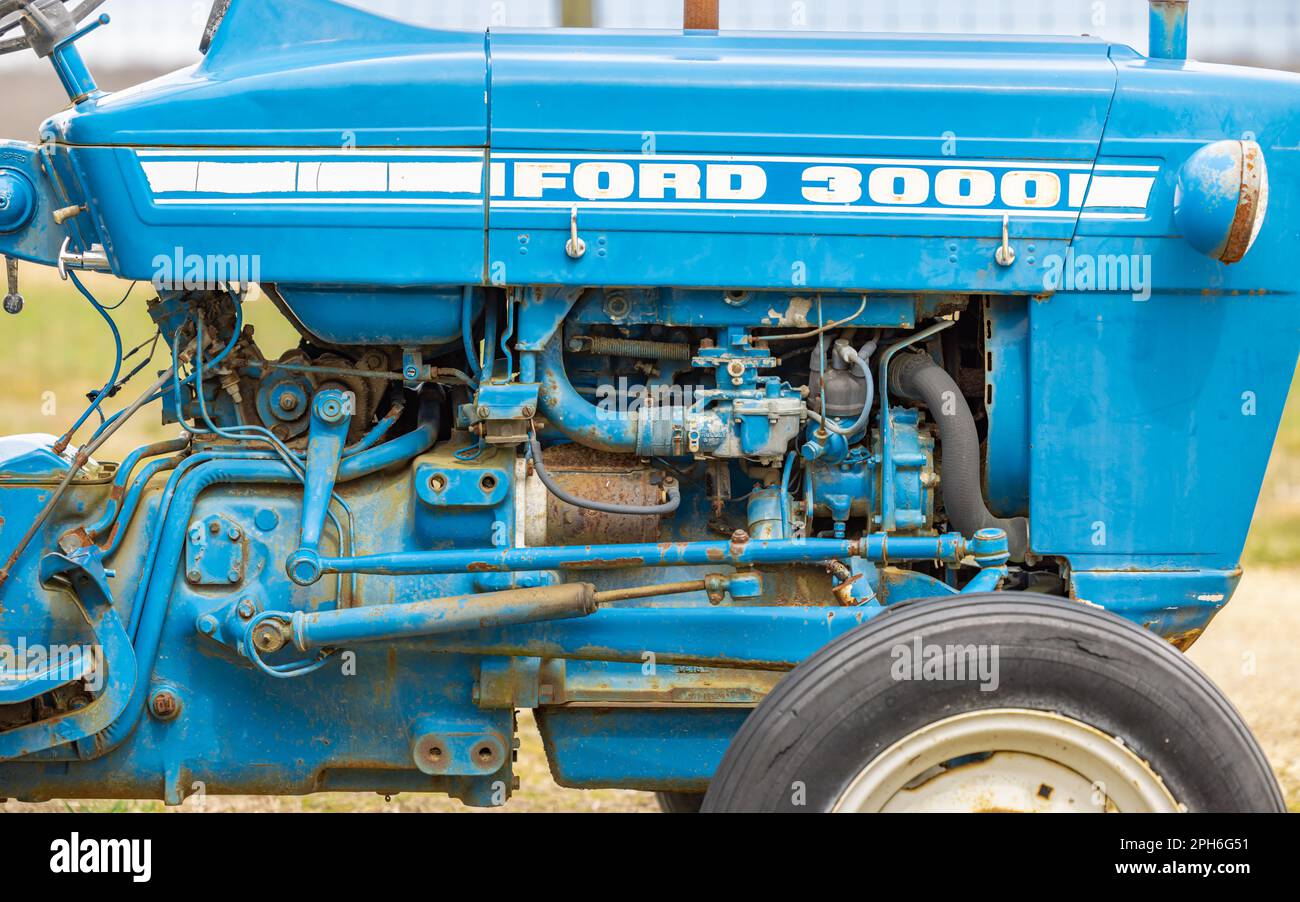 détail d'un tracteur agricole ford 3000 Banque D'Images