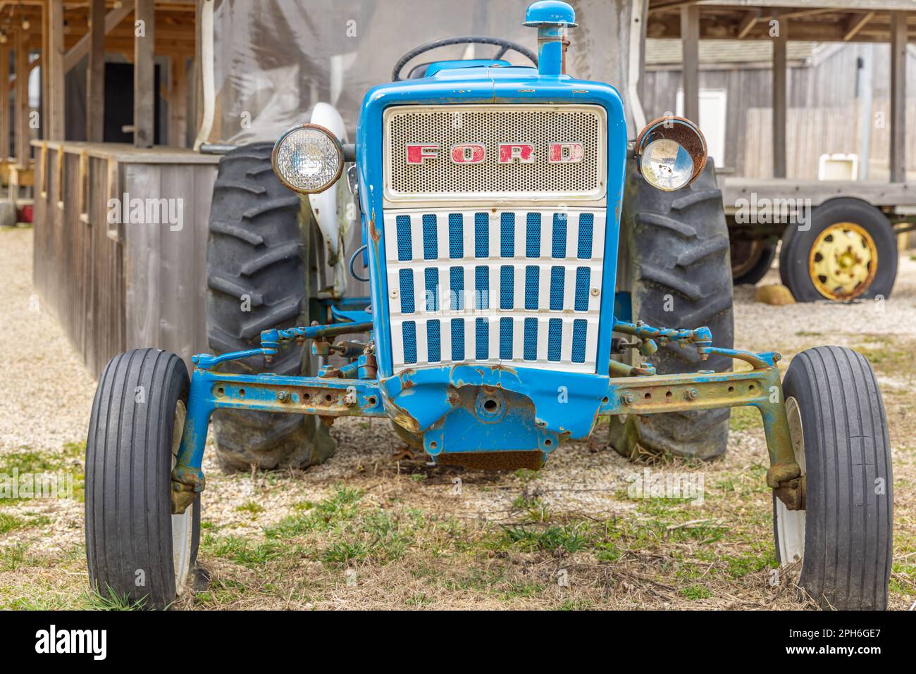 détail d'un tracteur agricole ford 3000 Banque D'Images