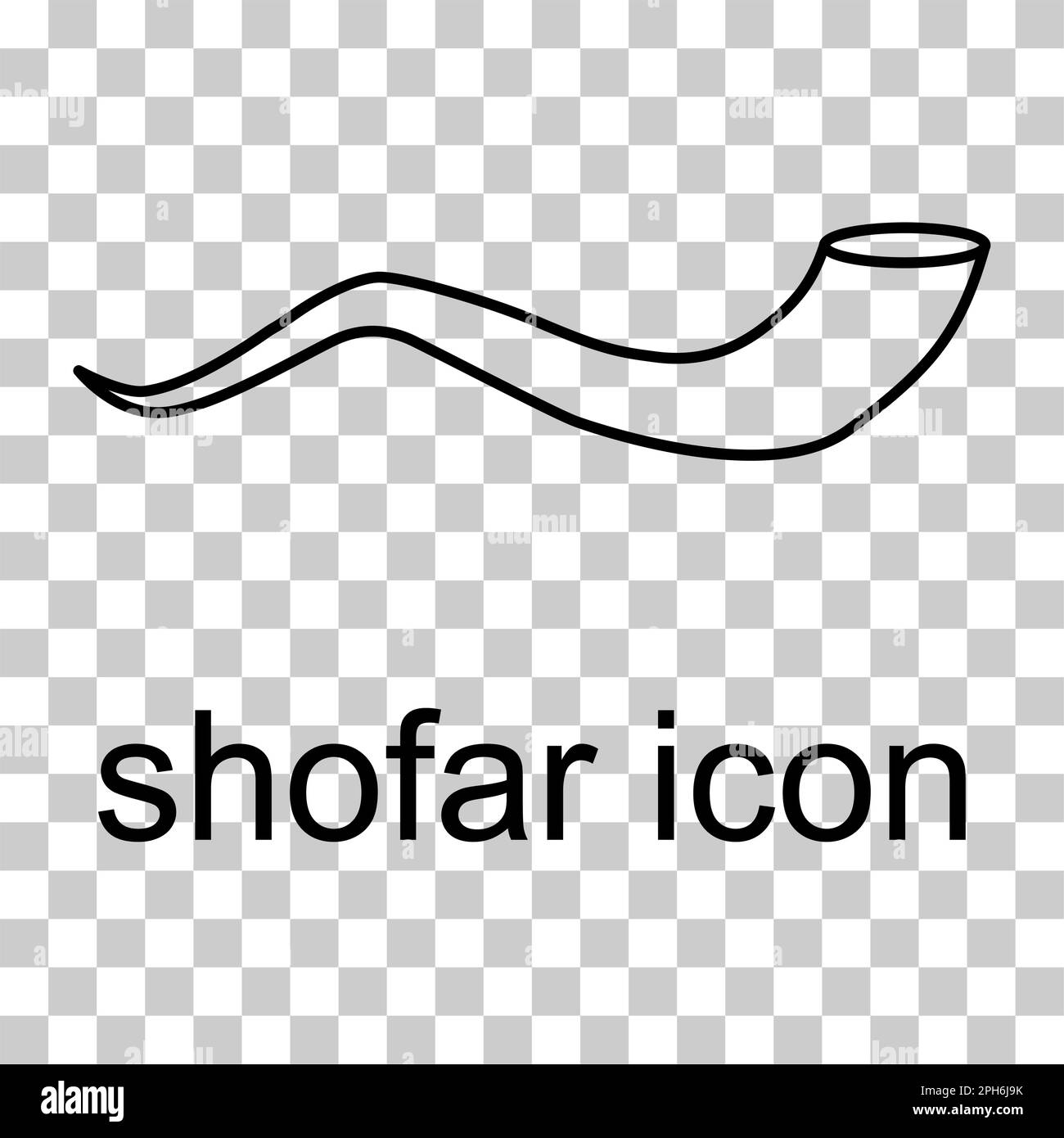 Icône en forme de corne de shofar, symbole graphique de la religion ...