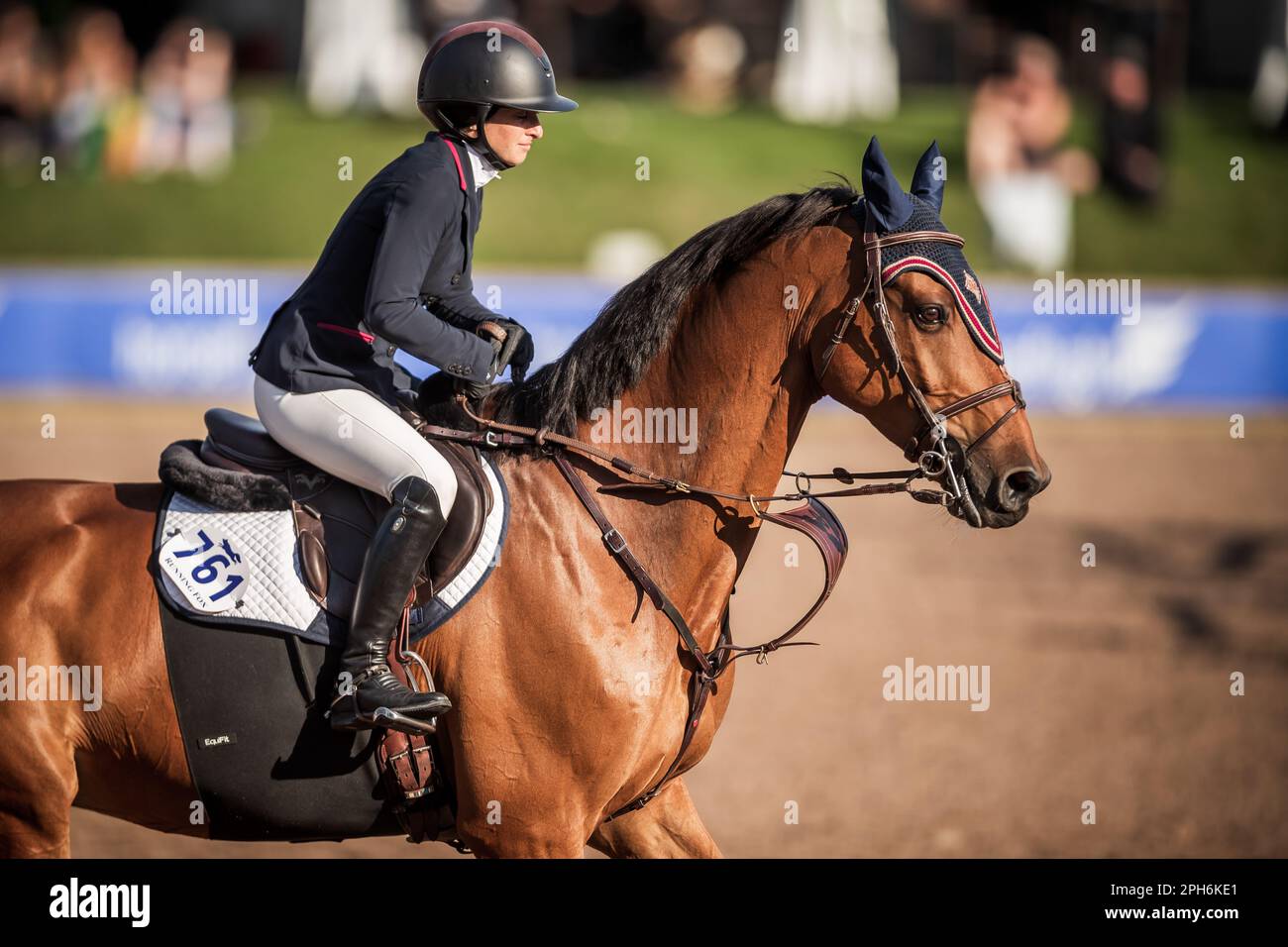 Kaitlin Campbell, des États-Unis, participe à l'événement de saut du grand spectacle de la Ligue lors des événements d'Angelstone en 2022. Banque D'Images