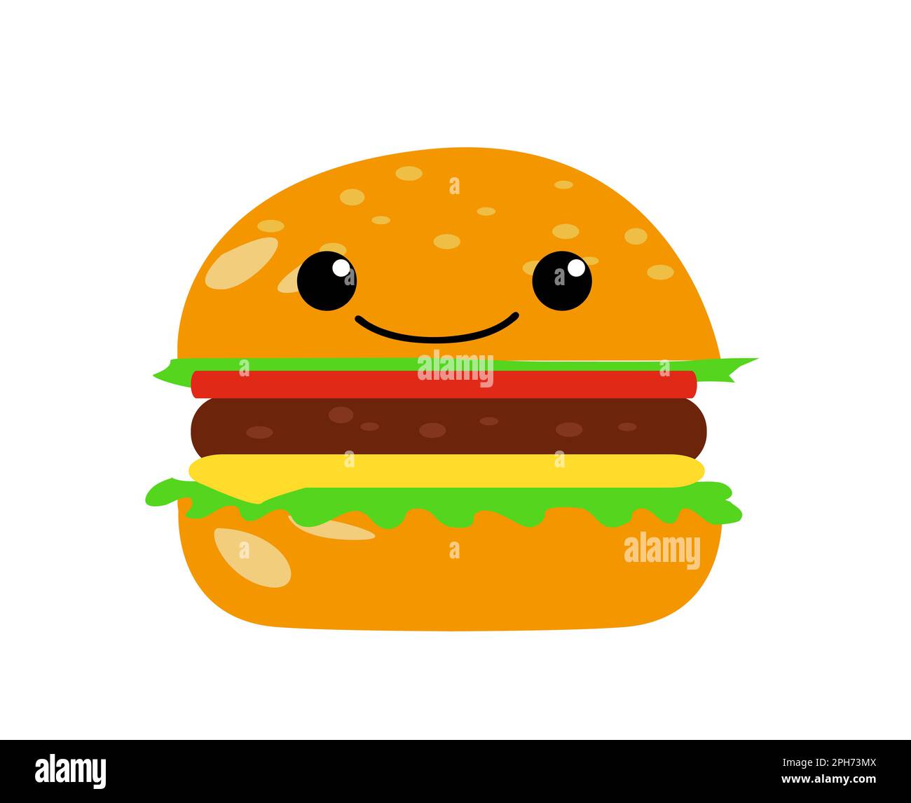 Illustration vectorielle de l'icône du hamburger Happy Cartoon Illustration de Vecteur