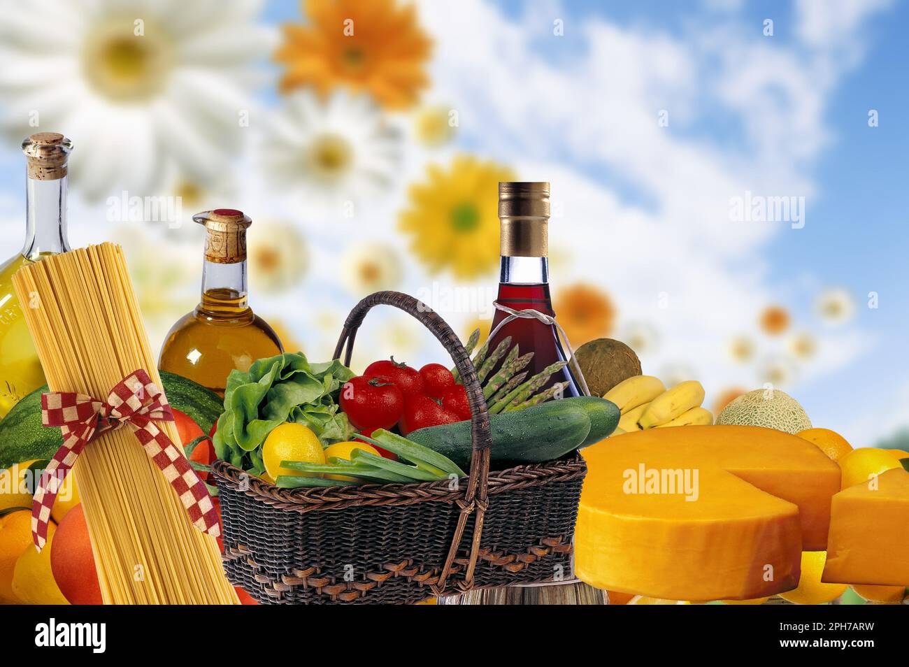 Régime méditerranéen - Ingrédients de la cuisine méditerranéenne Banque D'Images