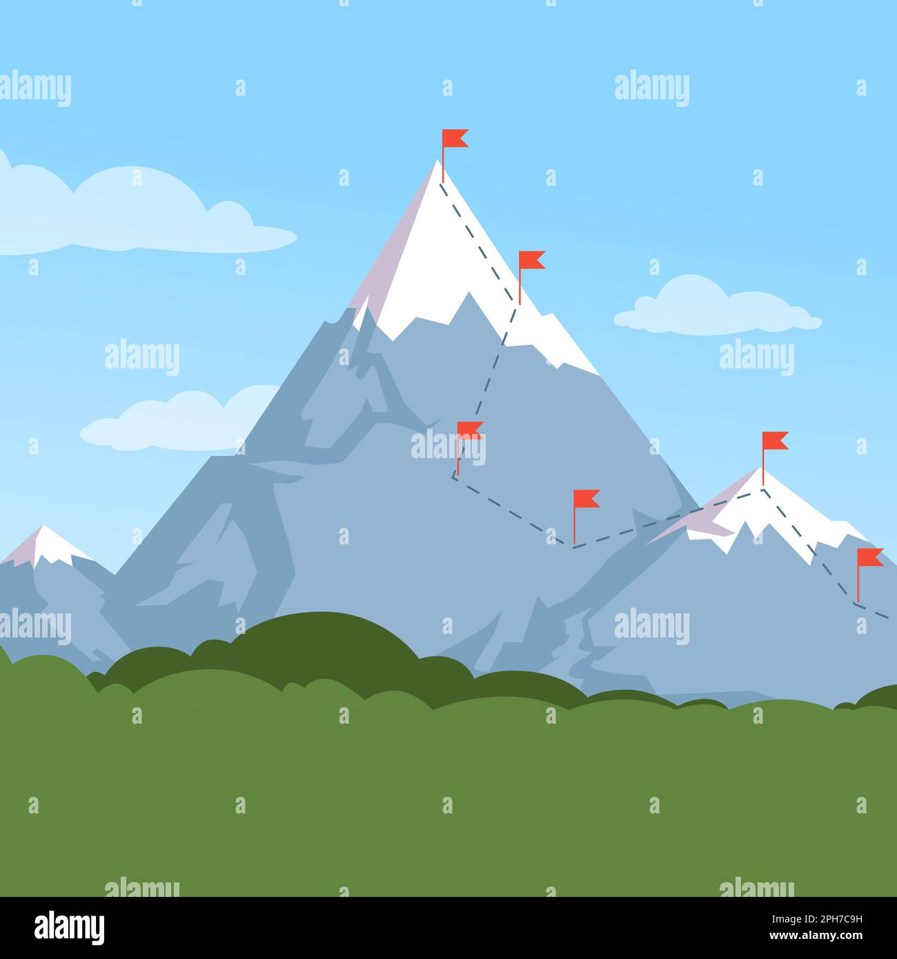 Objectif montagne. business way arrière-plan conceptuel montagne extérieure  avec points marqueurs. Illustration vectorielle Image Vectorielle Stock -  Alamy
