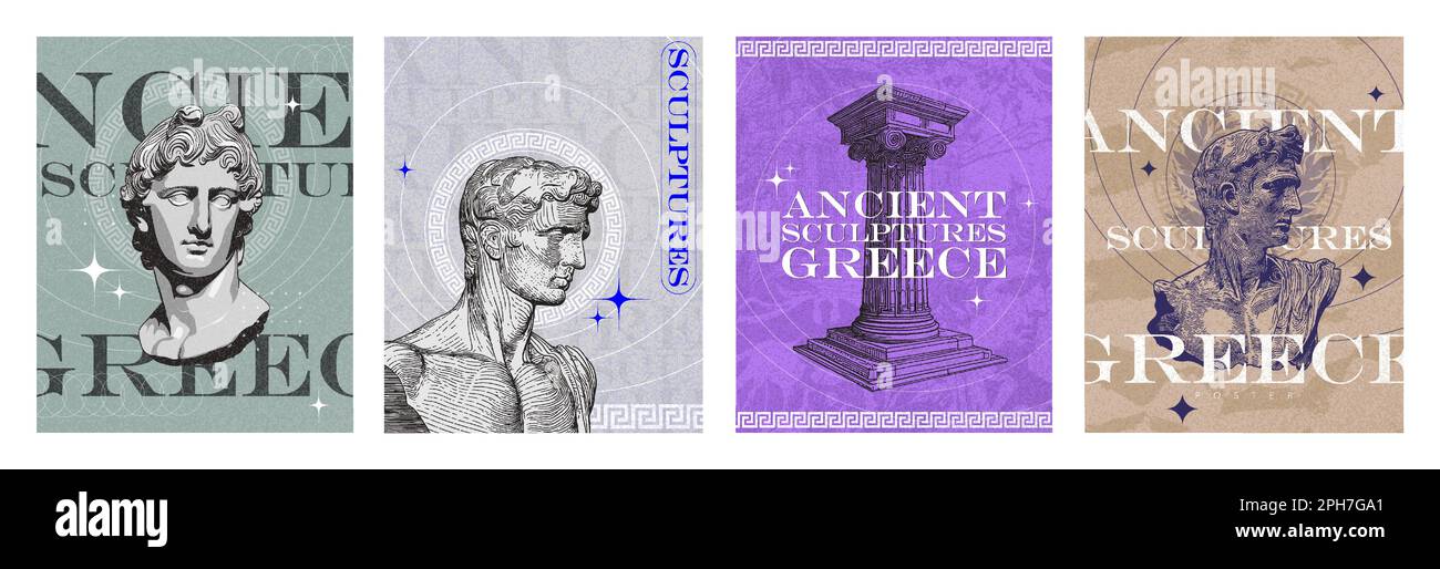 Grèce antique - Collection d'affiches minimalistes Illustration de Vecteur