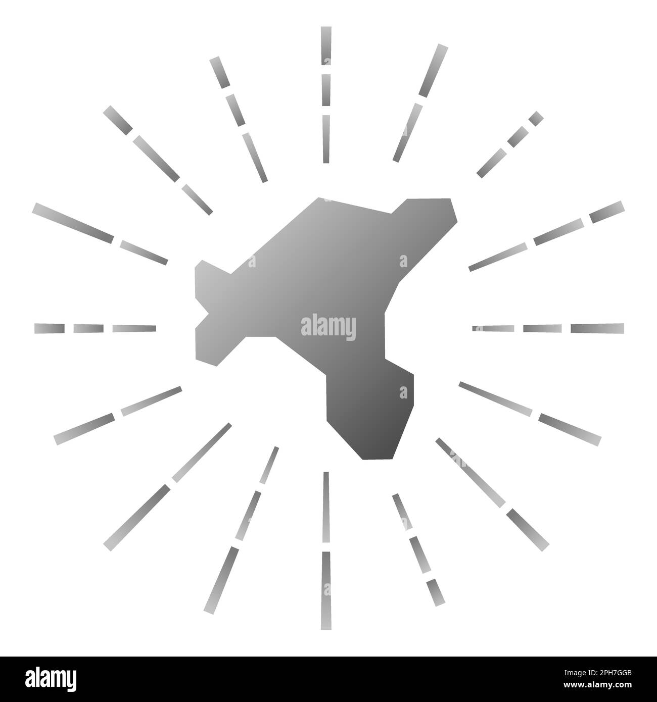Rafale de soleil dégradée de Salt Island. Carte frontière avec des rayons étoilés colorés. Illustration de Salt Island en numérique, technologie, Internet, style réseau. Illustration de Vecteur
