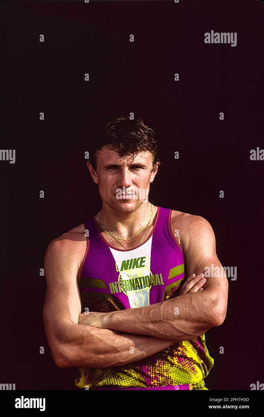 Sergey Bubka (URS) lors d'une séance photo pour Nike International  Athletics à Barcelone, Espagne 1991 Photo Stock - Alamy