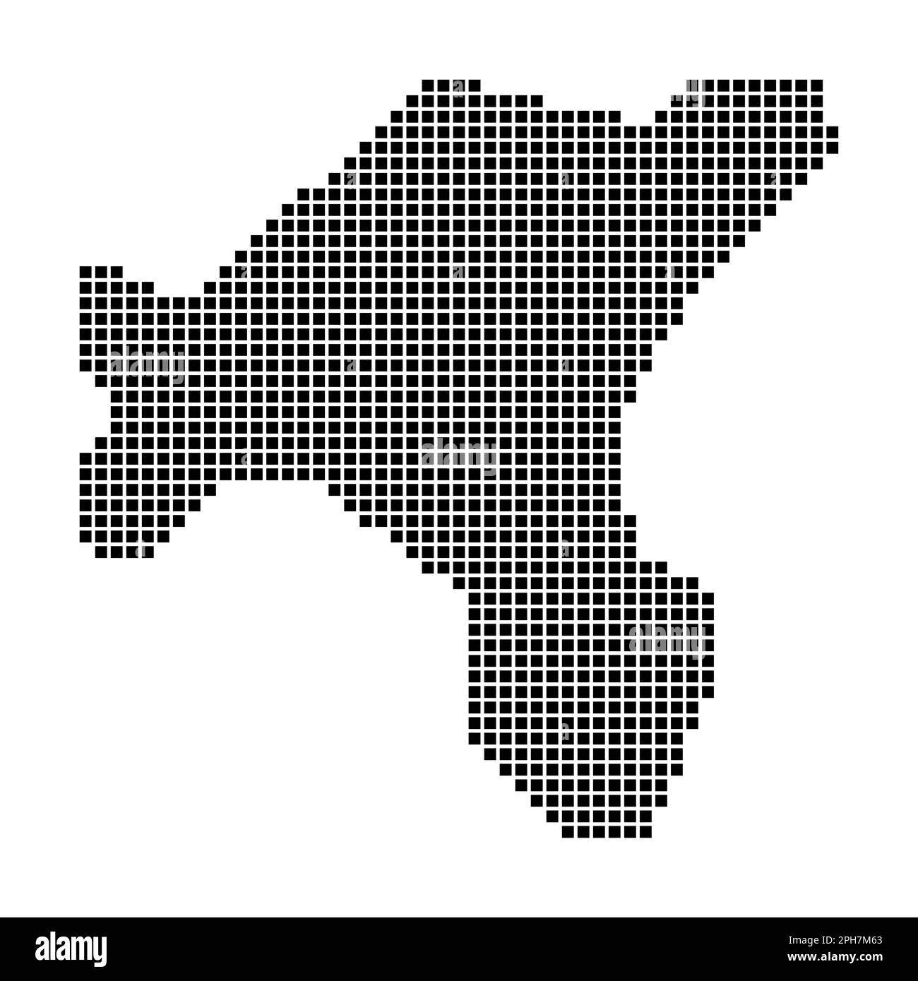 Carte de Salt Island. Carte de Salt Island en pointillé. Bordures de l'île remplies de rectangles pour votre conception. Illustration vectorielle. Illustration de Vecteur