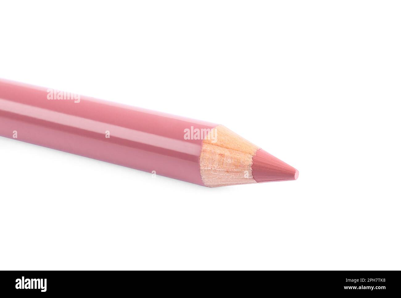 Crayon à lèvres isolé sur blanc, gros plan. Produit cosmétique Banque D'Images