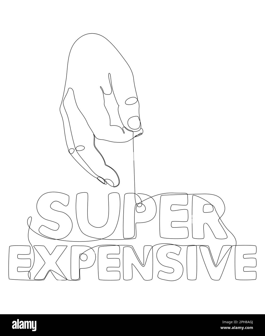 Une ligne de main continue avec le mot super cher. Concept de vecteur d'illustration à trait fin. Dessin de contour idées créatives. Illustration de Vecteur
