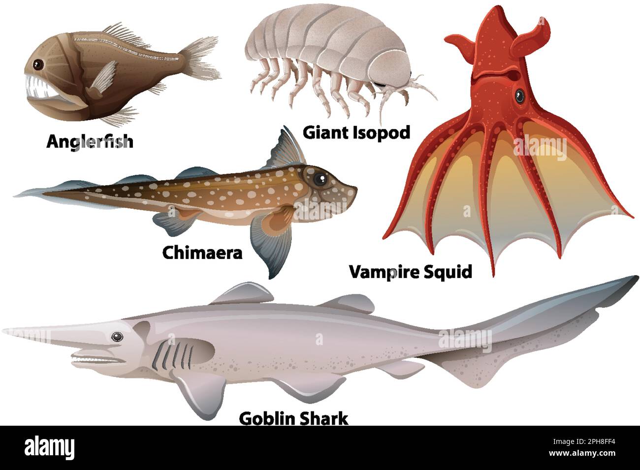 Illustration de la collection Deep Sea Creatures Illustration de Vecteur