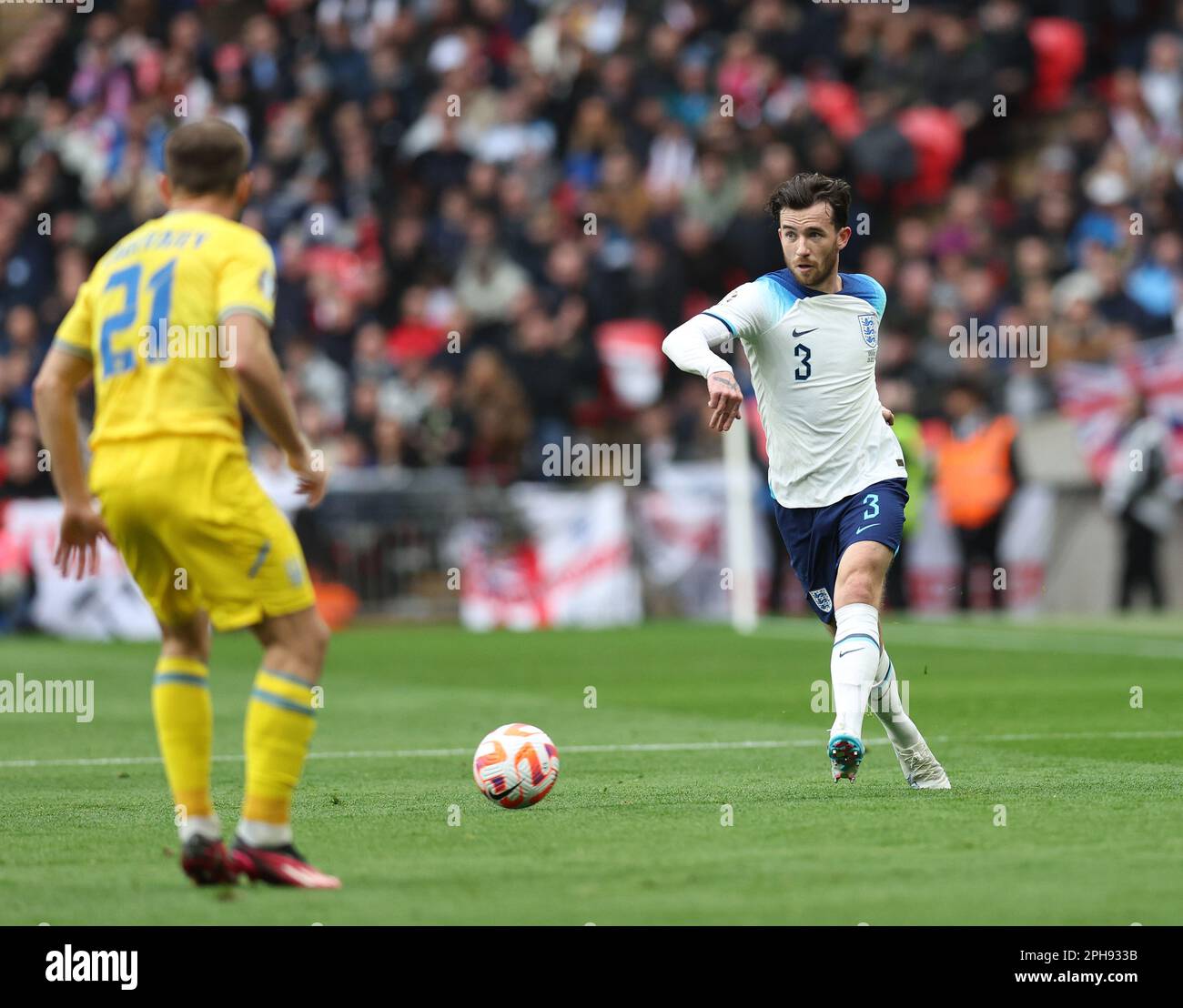 Londres, Royaume-Uni. 26th mars 2023. Ben Chillwell, d'Angleterre, lors du match de qualification de l'UEFA European Championship au stade Wembley, Londres. Le crédit photo devrait se lire: David Klein/Sportimage crédit: Sportimage/Alay Live News Banque D'Images