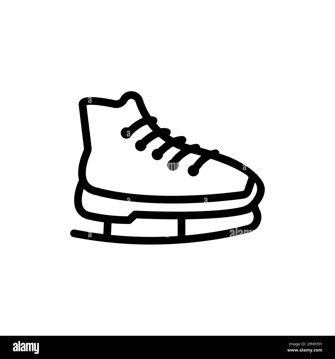 Icône du patinage sur glace. Icône de style contour isolée sur fond blanc Illustration de Vecteur