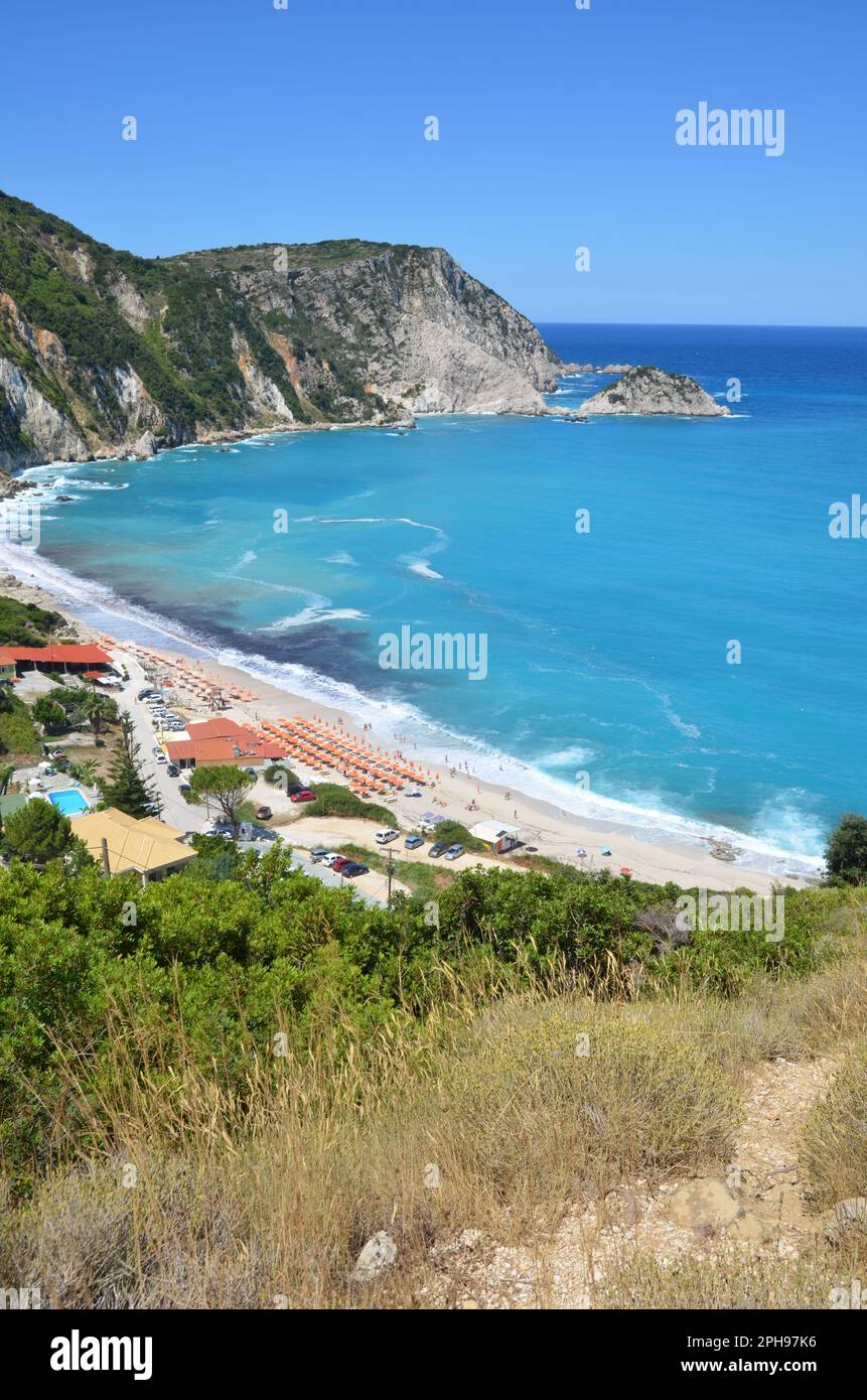 Grèce, mer Ionienne, île de Kefalonia plages célèbres (Xsi, Petanoi, Myrtos) Banque D'Images