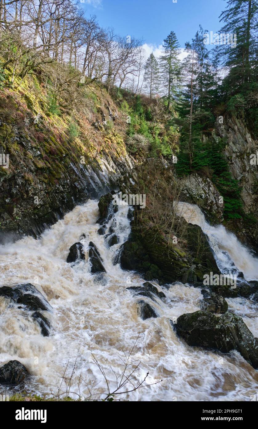 Conwy Falls près de Betws-y-Coed, Conwy, Snowdonia, pays de Galles Banque D'Images