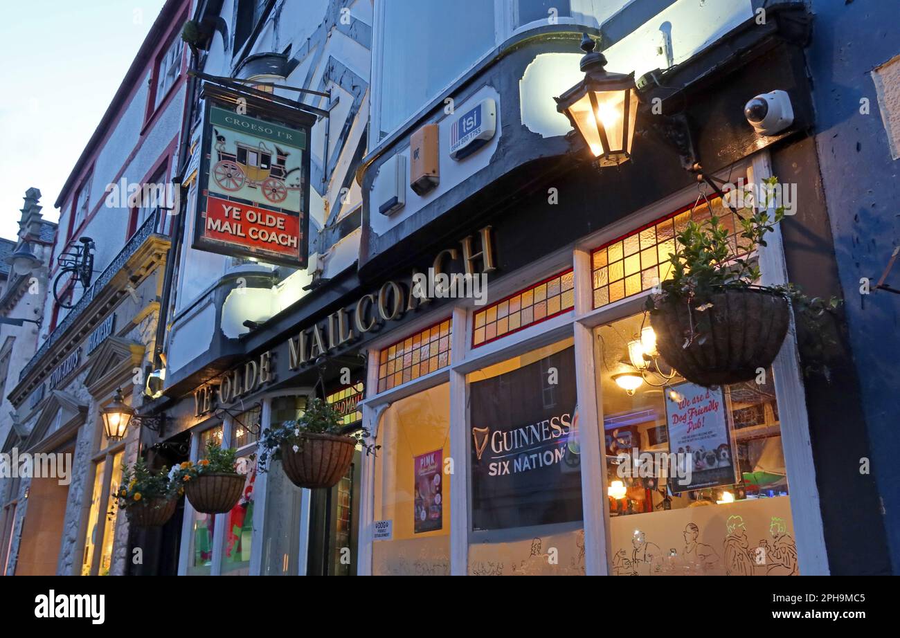 YE Old mail Coach pub, High St, Conwy, North Wales, Royaume-Uni, LL32 8DE Banque D'Images