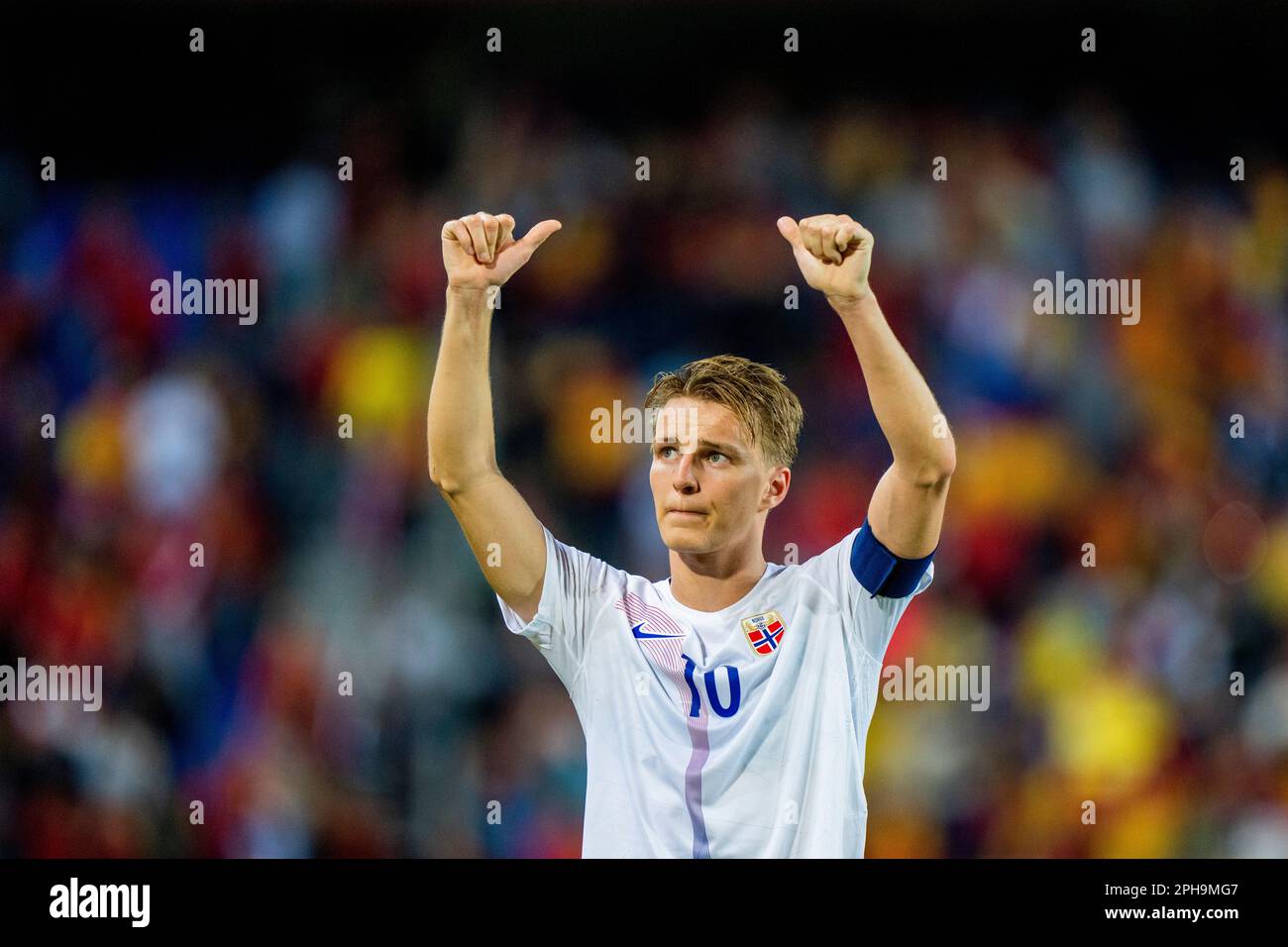 Malaga, Espagne 20230325.Martin Oedegaard de Norvège après le match de qualification du Championnat d'Europe entre l'Espagne et la Norvège au stade de la Rosaleda à Malaga. Photo: Fredrik Varfjell / NTB Banque D'Images
