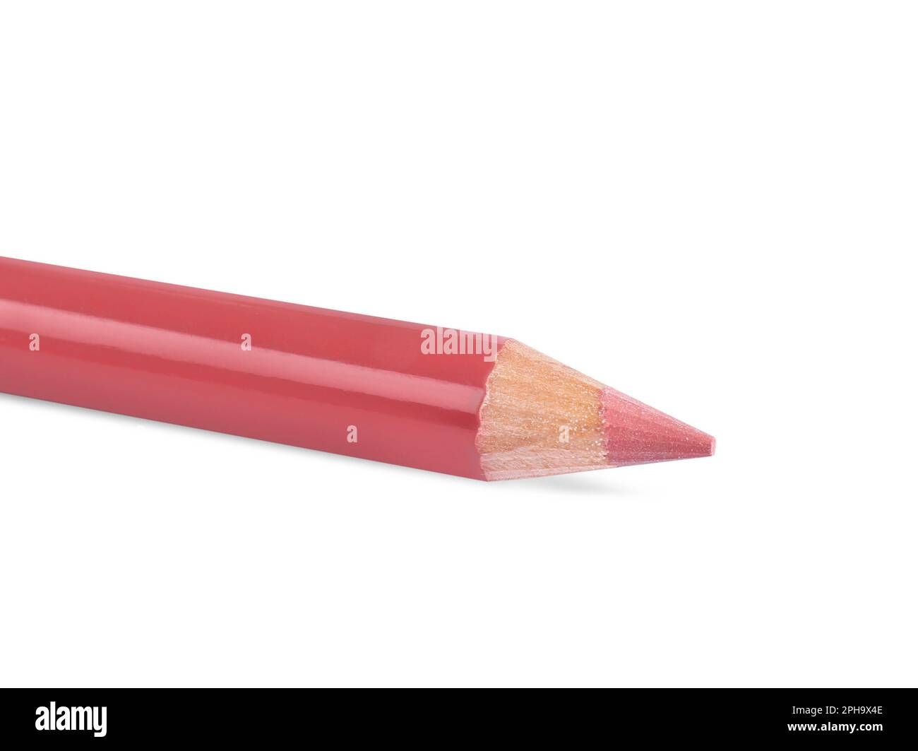 Crayon à lèvres isolé sur blanc, gros plan. Produit cosmétique Banque D'Images