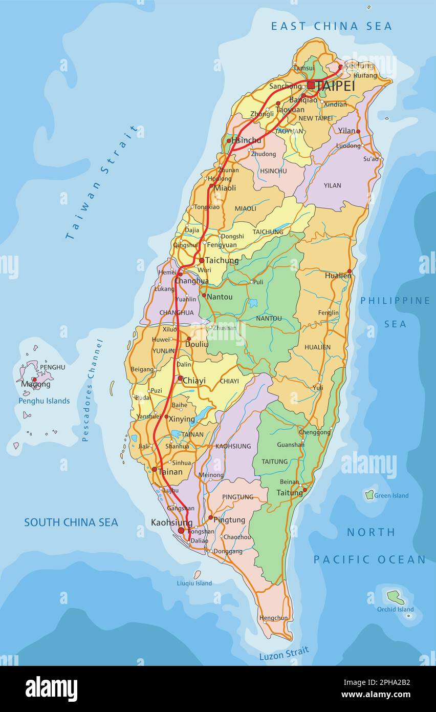 Mapa politico de china y taiwan Banque d