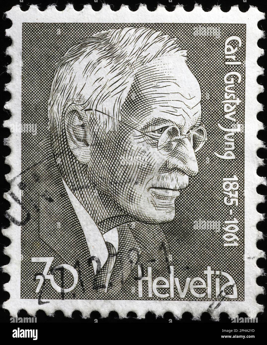 Carl Gustav Jung sur timbre-poste suisse Banque D'Images