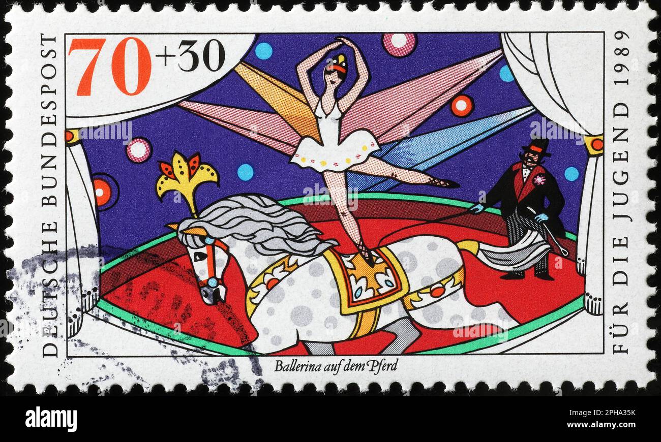 Horoman de cirque cousu timbre-poste allemand Banque D'Images