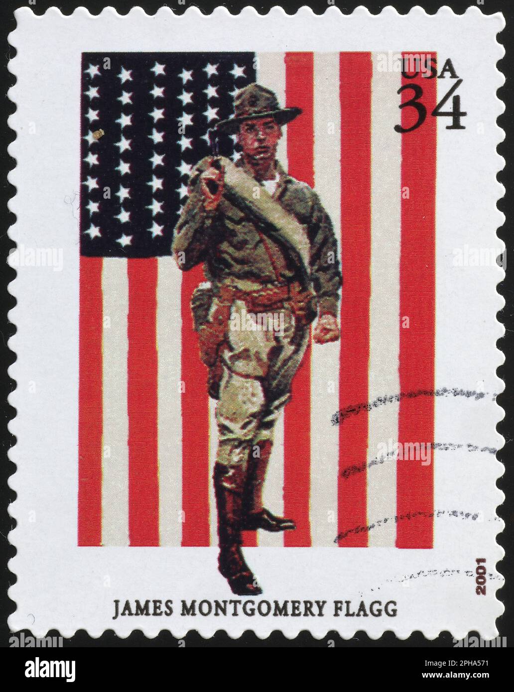 Illustration de James Montgomery Flagg sur timbre-poste américain Banque D'Images