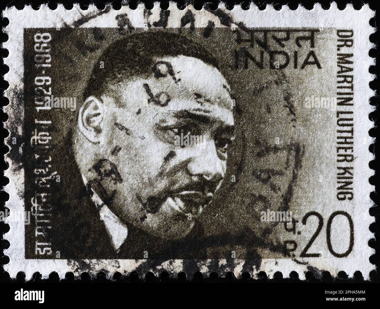Martin Luther King Jr. Sur timbre-poste indien Banque D'Images