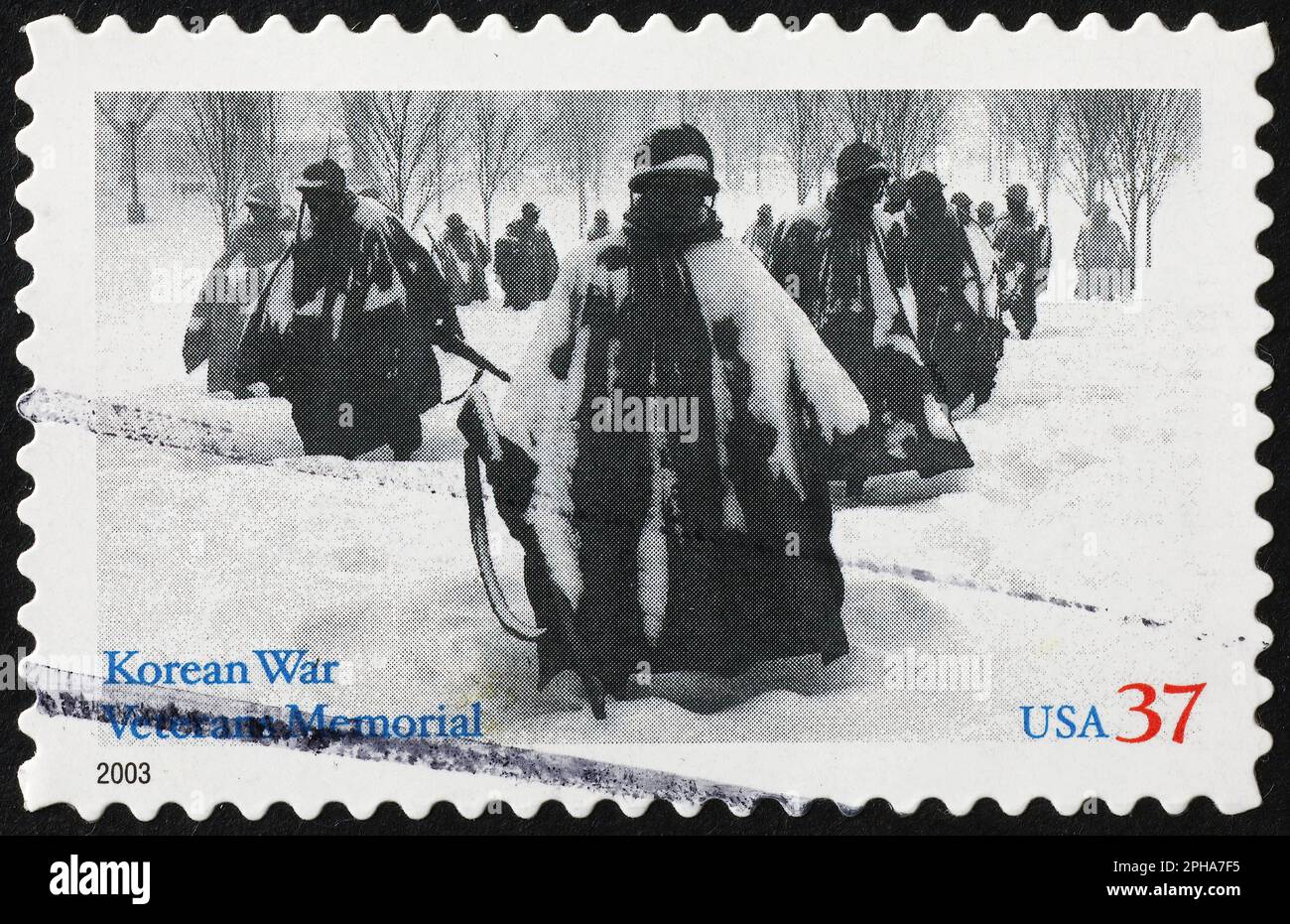 Souvenir des soldats tombés dans la guerre de corée sur le timbre Banque D'Images