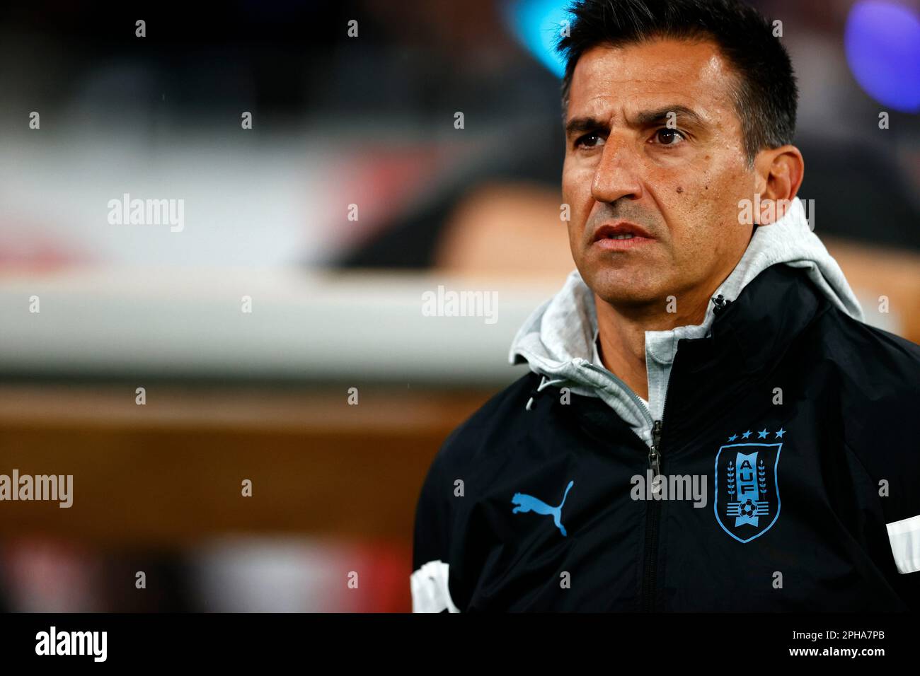 PAS DE VENTES AU JAPON! Marcelo BROLI, entraîneur national Uruguay, match international de football, coupe du défi Kikin 2023 Japon - Uruguay JPN -URY 1: 1, Stade national de Tokyo, 24 mars 2023, à Tokyo/Japon. ? Banque D'Images