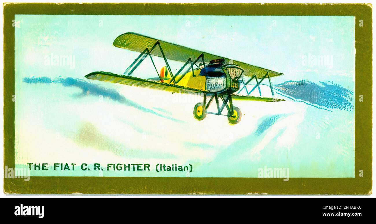 Fiat C.R. Fighter 1926 - carte à cigarettes vintage Banque D'Images