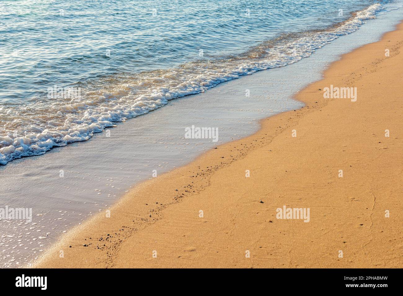 Vague de la mer sur la plage de sable Banque D'Images