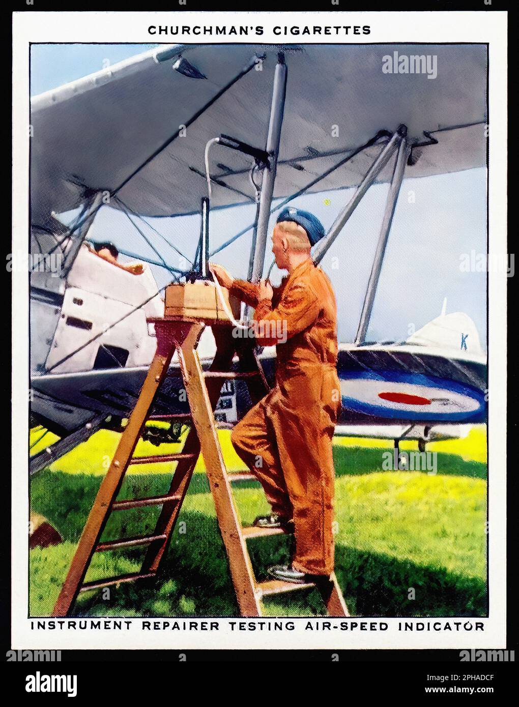 Test de l'indicateur de vitesse de l'air - carte à cigarettes Vintage Banque D'Images