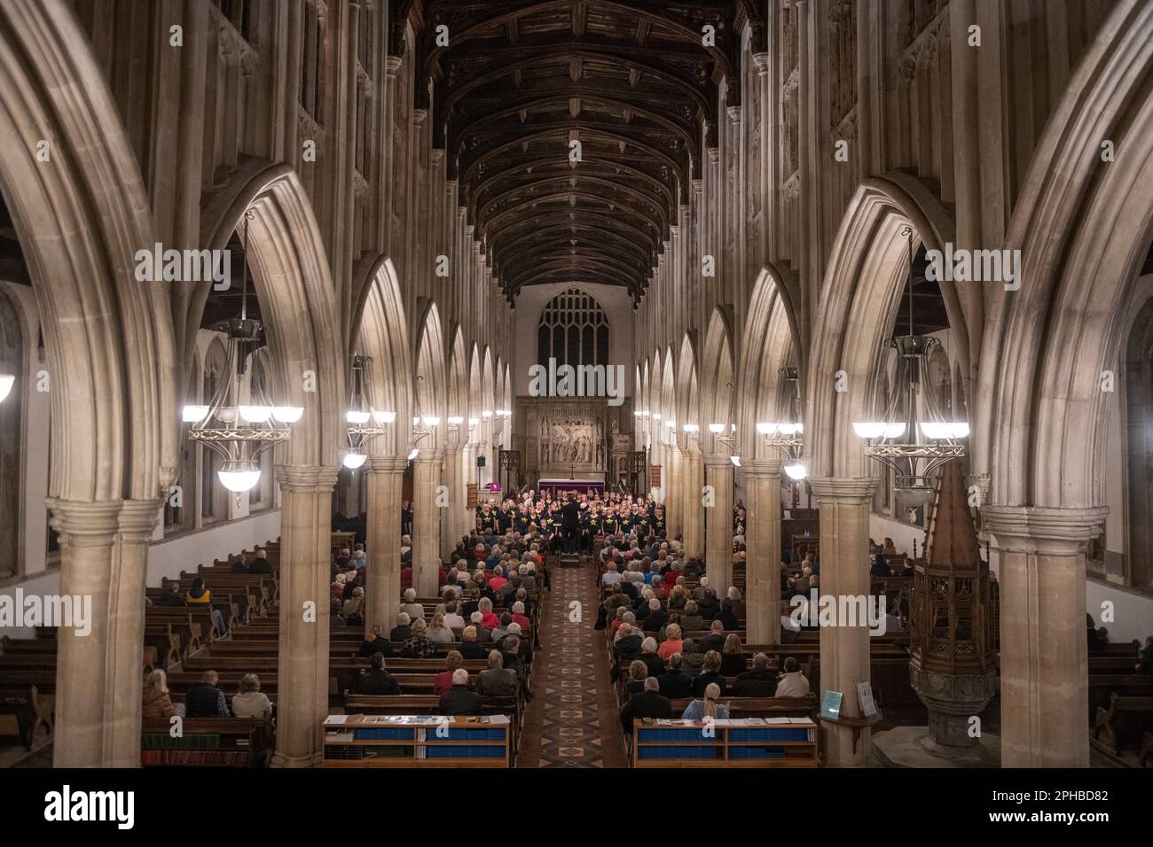 Les Choeurs de roche d'Essex et du Suffolk se produisent à l'église de long Melford 24 mars 2023 © Brian Harris membres du Choeur de roche de différents choeurs en Essse Banque D'Images