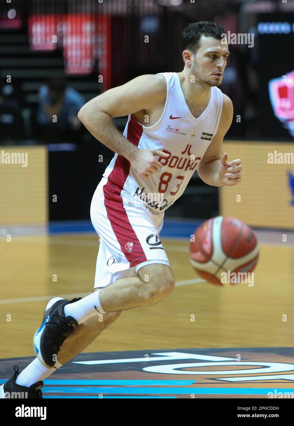 Axel JULIEN de JL BOURG-en-BRESSE lors de la coupe de France, Top 8, quart  de finale match de basket-ball entre JL Bourg-en-Bresse et SIG Strasbourg  sur 18 mars 2023 à l'Arena Loire