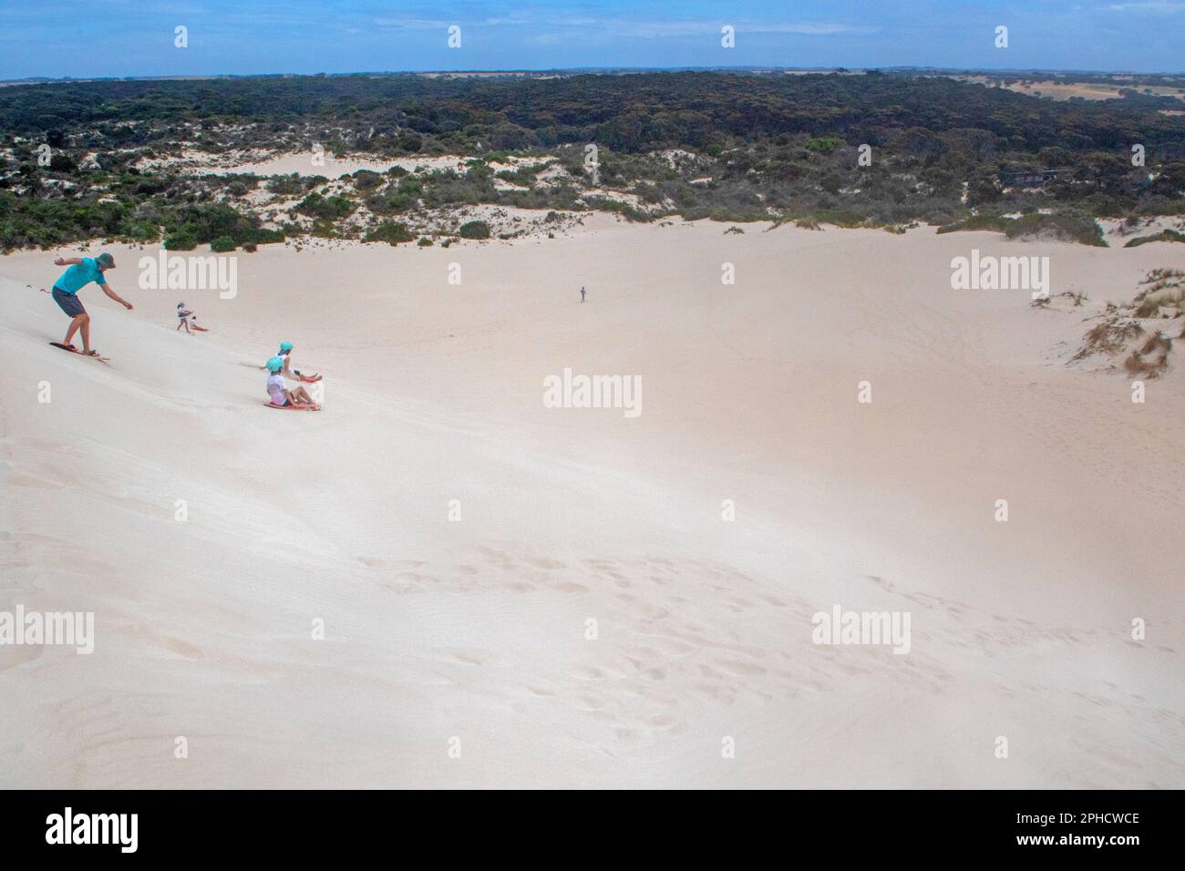 Surf sur sable à Little Sahara, Kangaroo Island Banque D'Images