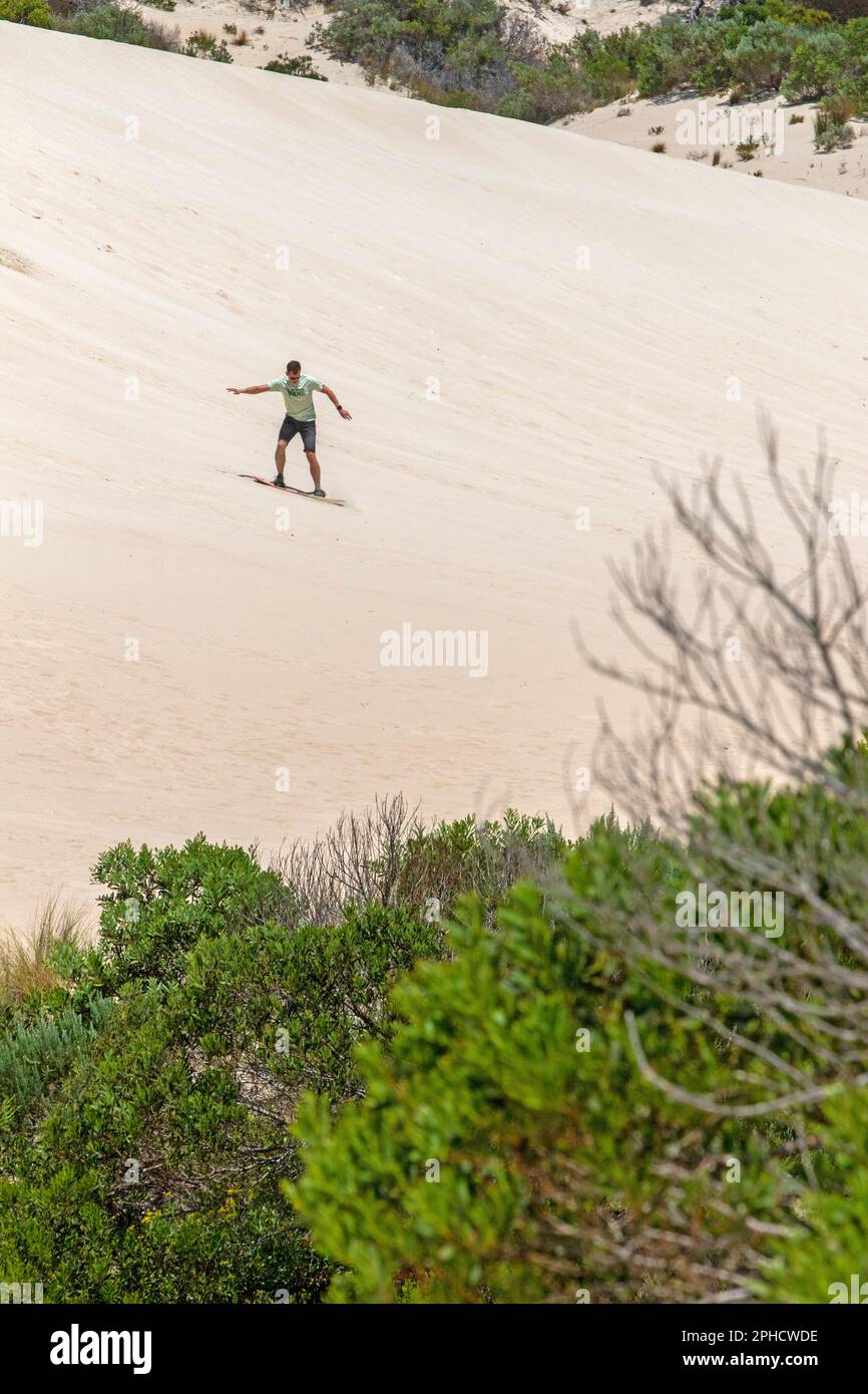 Surf sur sable à Little Sahara, Kangaroo Island Banque D'Images