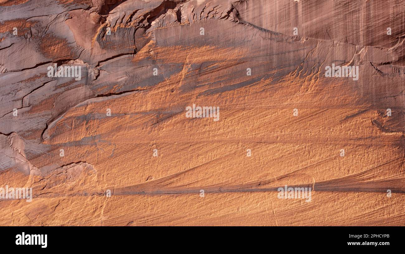 Cross Bedding Sandstone Cliff Wall - Canyon de Chelly National Monument, Arizona Banque D'Images