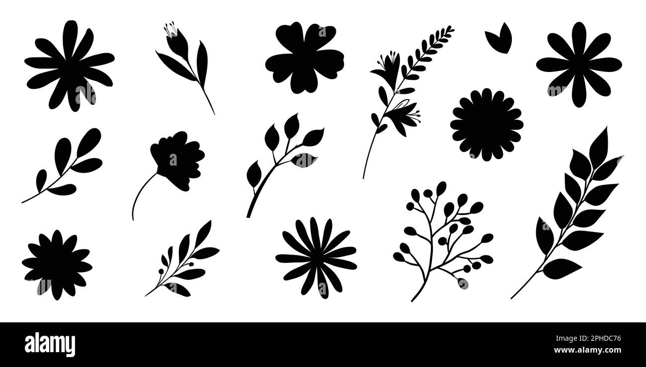 Collection fleurs, arbres et feuilles, nature, illustration, vecteur complet Illustration de Vecteur