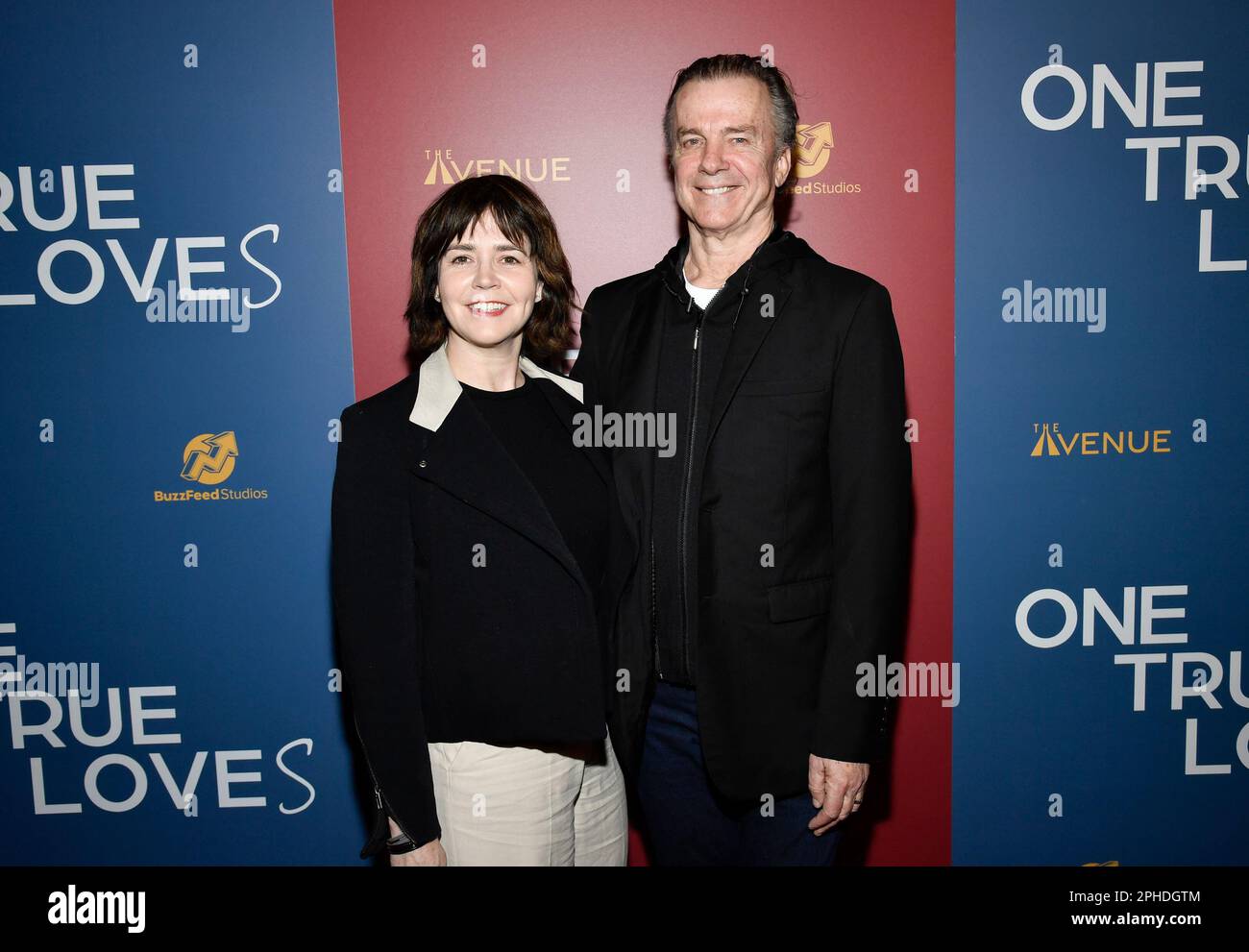Emily Donahoe, left, and Michael O'Keefe attend the premiere of "One