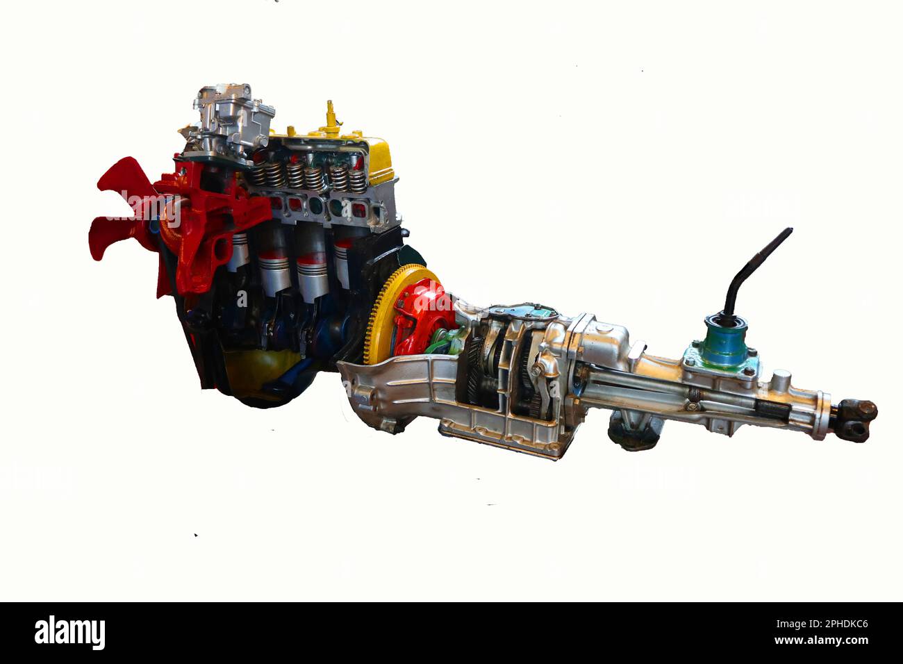moteur de voiture, moteur à essence isolé sur fond blanc Banque D'Images