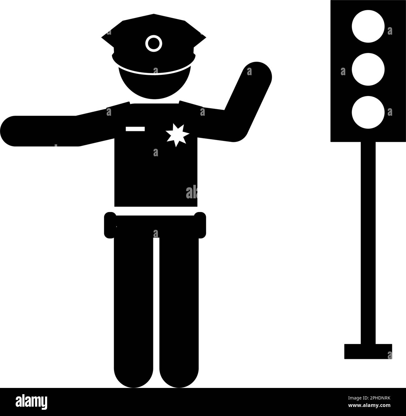 la police arrête des criminels. Icône policier. Illustration simple du vecteur policier. criminels en prison Illustration de Vecteur