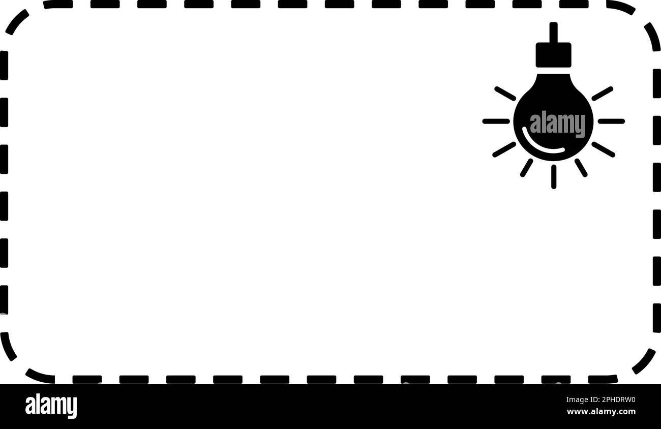 Badge noir ampoule avec espace pour icône de vecteur de texte. Illustration de Vecteur