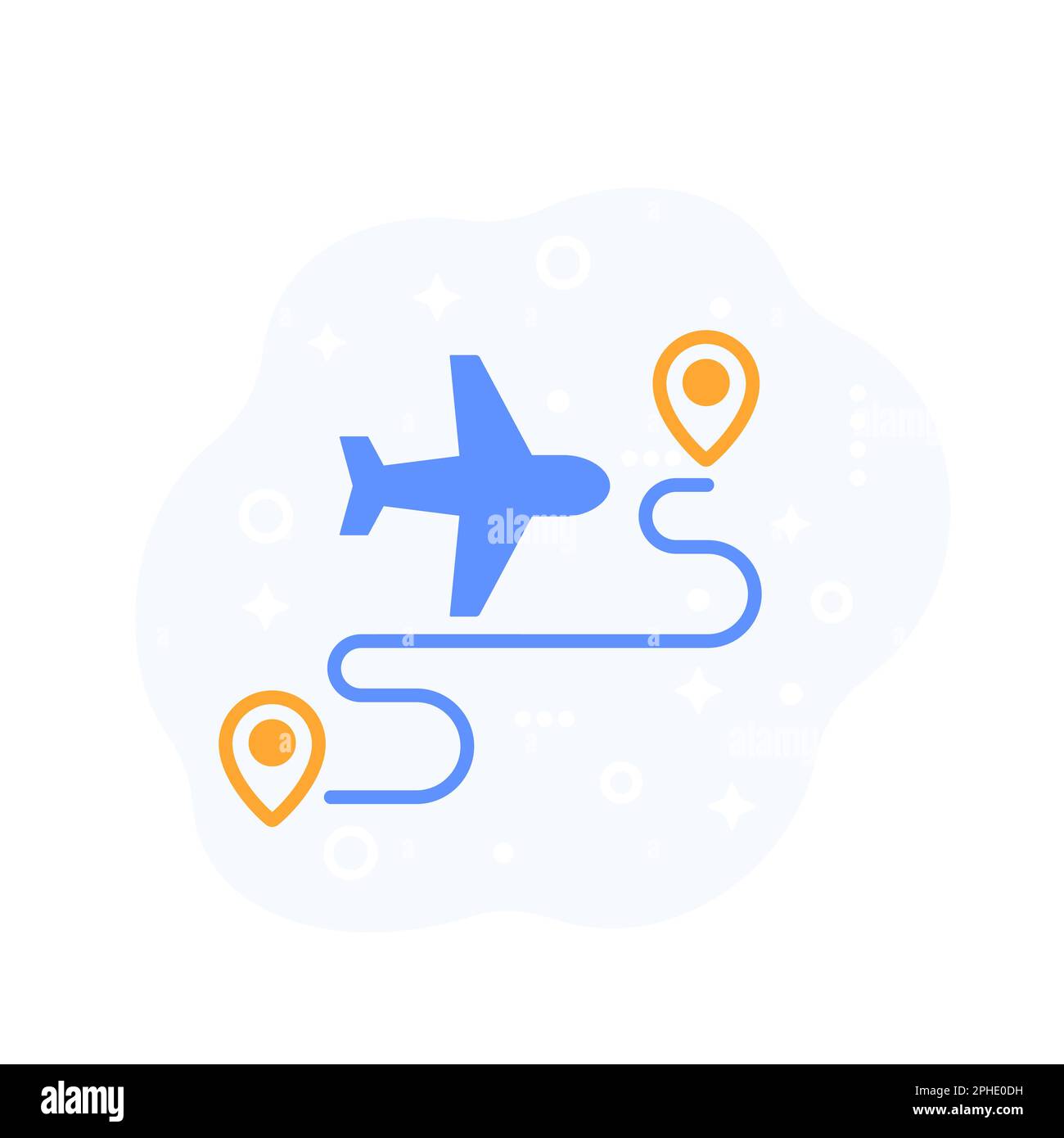 Icône d'itinéraire de vol avec un avion, conception vectorielle Illustration de Vecteur