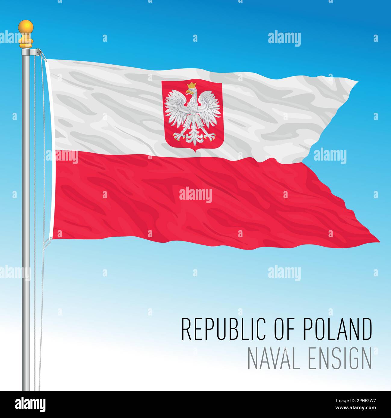 République de Pologne, drapeau naval marchand, Europe, illustration vectorielle Illustration de Vecteur