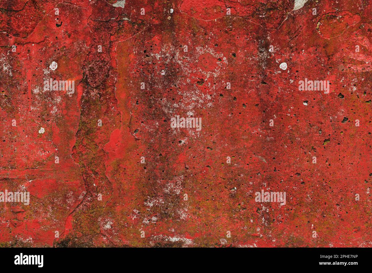 Surface murale en béton rouge usée comme texture et arrière-plan de grunge Banque D'Images