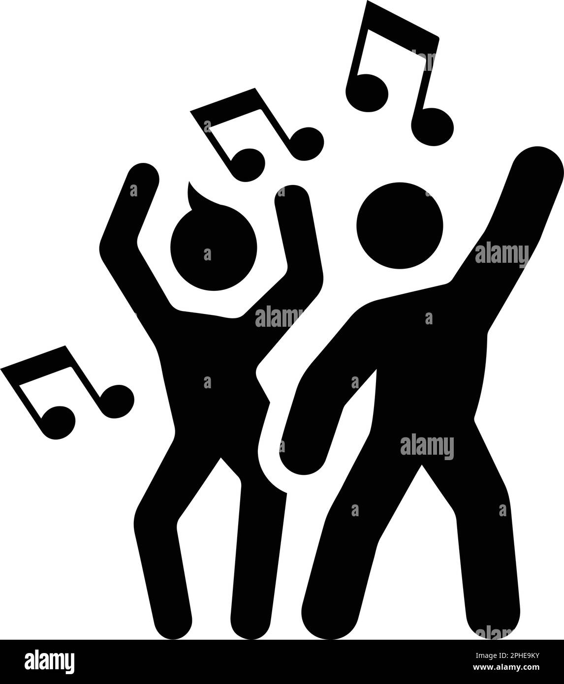Danse avec icône de musique. Illustration vectorielle simple pour la conception graphique et Web ou à des fins commerciales. Illustration de Vecteur
