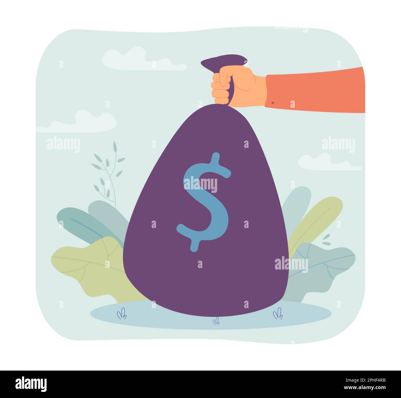 Sac à main avec symbole dollar Illustration de Vecteur